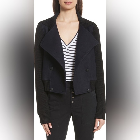 A.L.C. Bryant Merino Wool Blend Jacket in Black size L - Picture 4 of 16